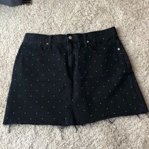 Madewell Denim A-Line Mini Skirt w/ Metallic Dots